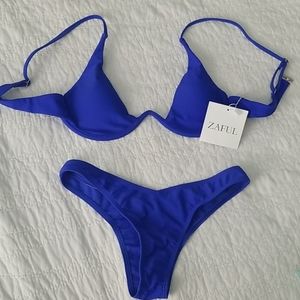 NWT Blue Thong Bikini
